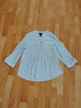 Elle McCarthy White Blouse with Black Polka Dots